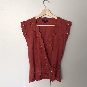 DAY Birger et Mikkelsen red cotton wrap top